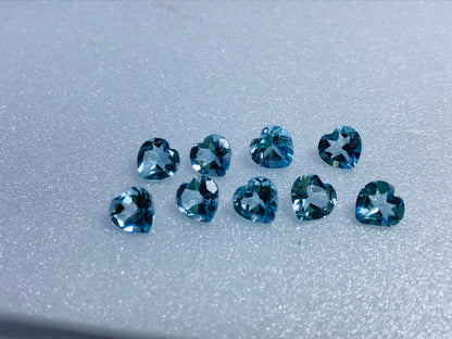 7mm sky blue topaz heart shape lot, photo 4