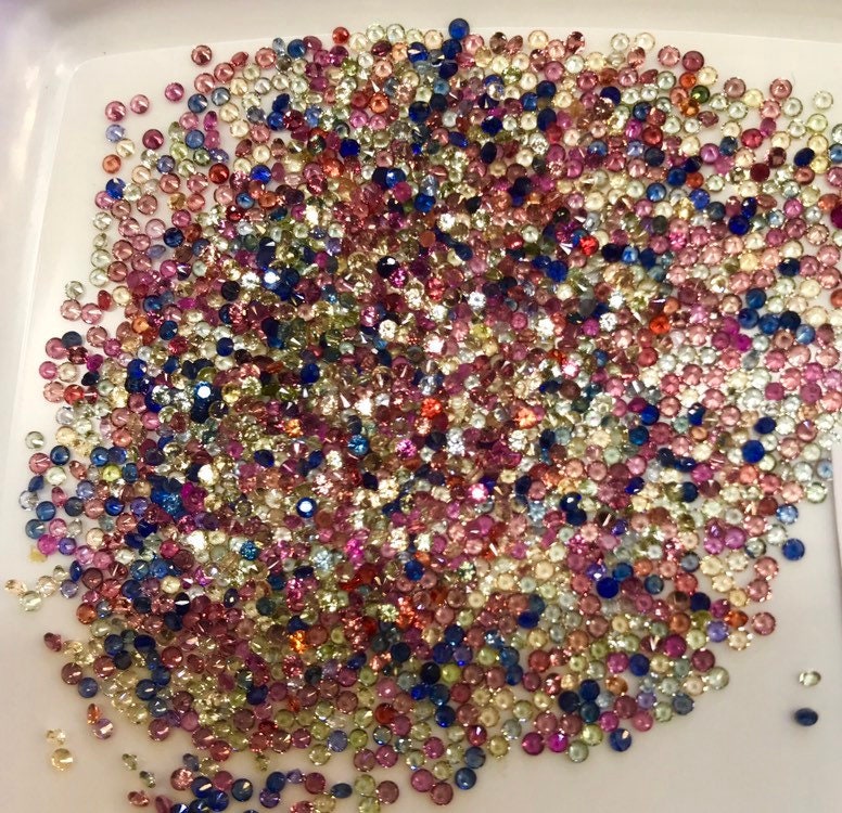 1.5mm Multi Color Sapphires Brillion Cut perfect stones 40 stones packs