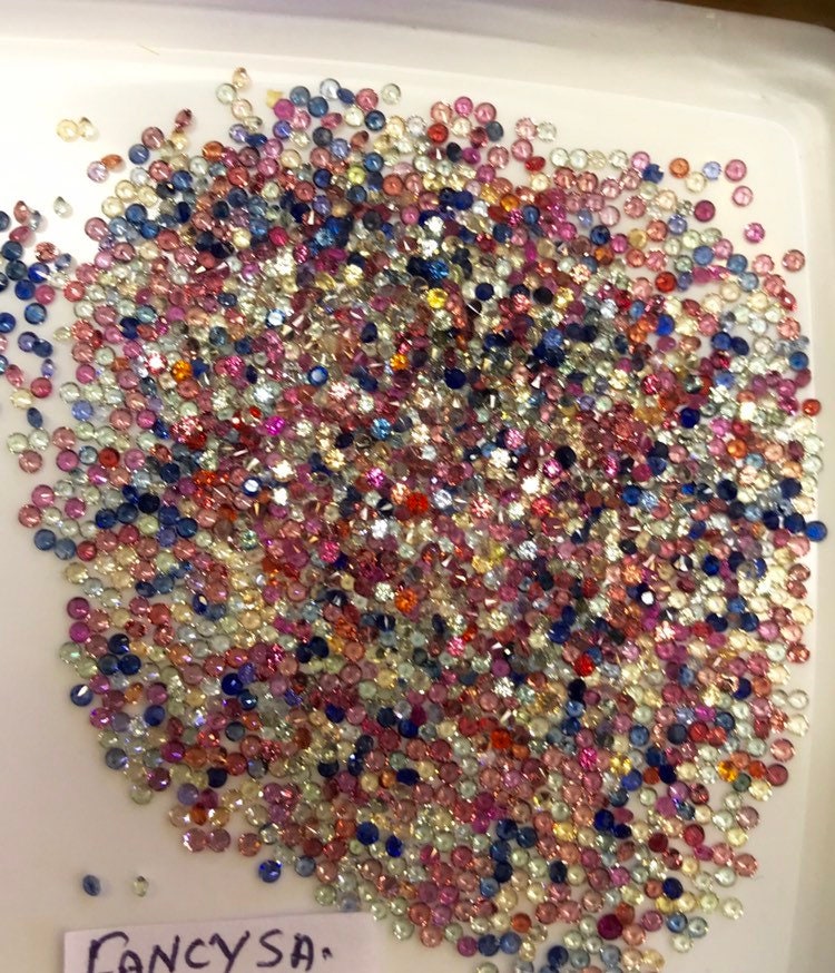 1.5mm Multi Color Sapphires Brillion Cut perfect stones 40 stones packs