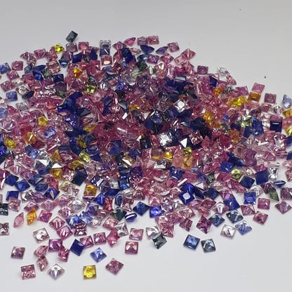 2mm multi sapphire princess cut lot, photo 3