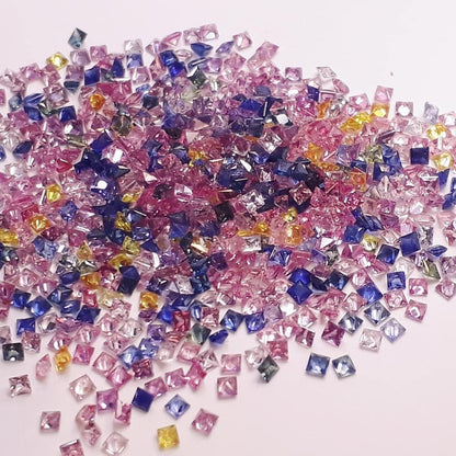 2mm multi sapphire princess cut lot, photo 2