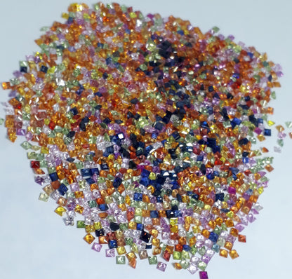 2.5mm multi sapphire princess cut lot, photo 2