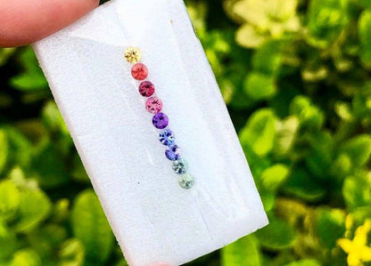 3mm multi-gem round ring or earring set, photo 2
