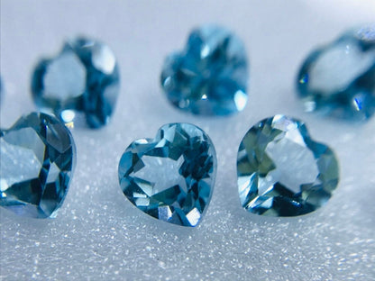 7mm sky blue topaz heart shape lot, photo 2