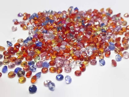 2.5mm rainbow sapphire round loose lot, photo 1