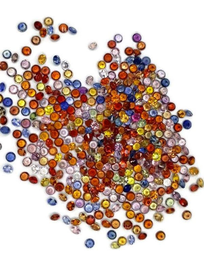 2.5mm rainbow sapphire round loose lot, photo 2