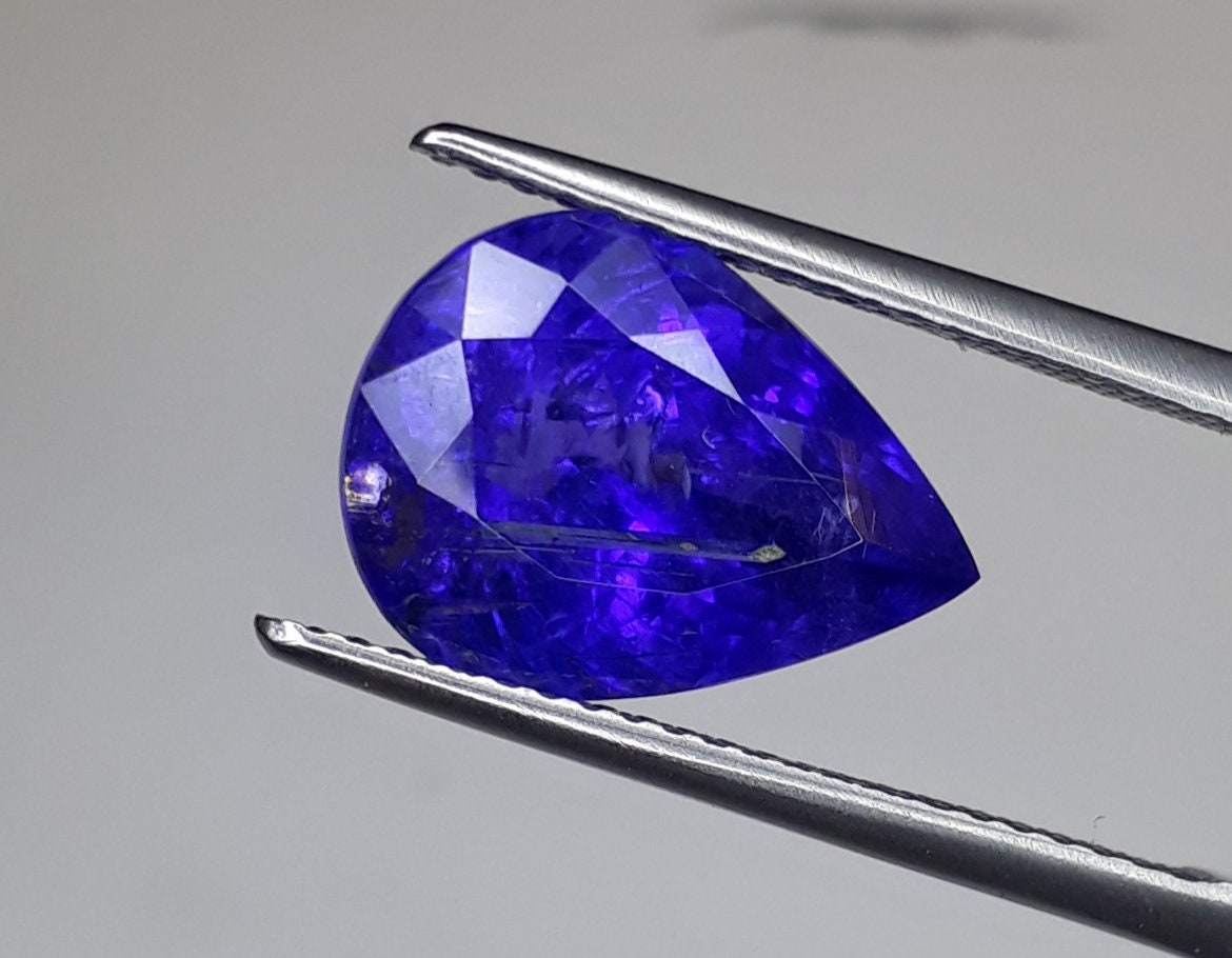 5.54 Cts Top Color Tanzanite Pear Shape Natural Stones December Birth stone