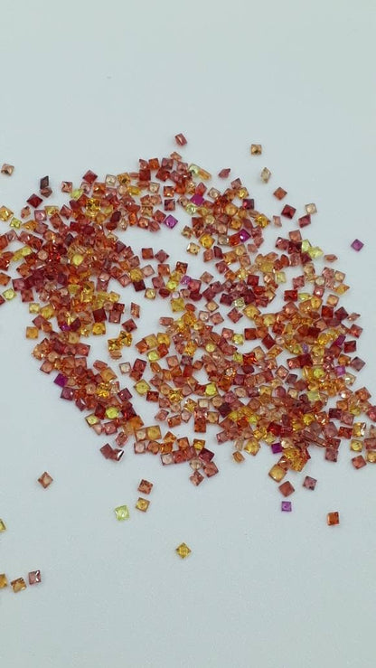 1.5-1.8mm orange-yellow sapphire lot, photo 1