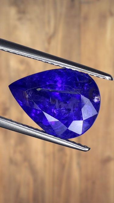 5.54 Cts Top Color Tanzanite Pear Shape Natural Stones December Birth stone