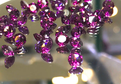 4mm purple rhodolite garnet round lot, photo 2