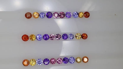 3mm multi-gem round ring set, 10pc, photo 2