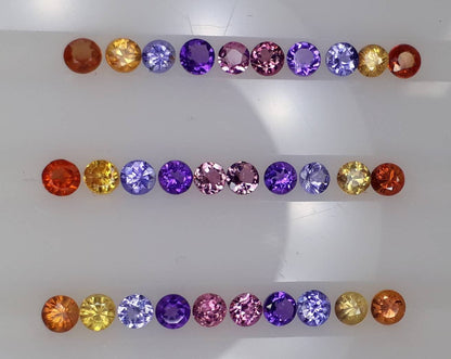3mm multi-gem round ring set, 10pc, photo 1