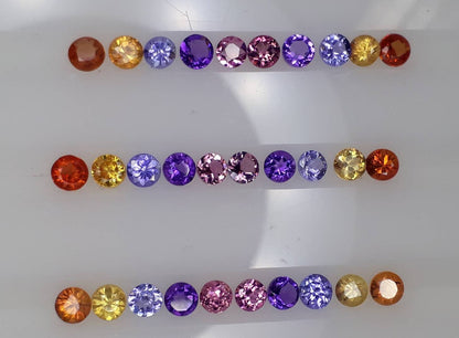 3mm multi-gem round ring set, 10pc, photo 3