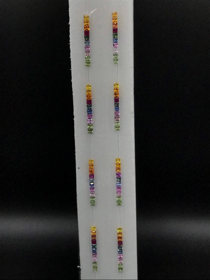 2.7mm princess-cut rainbow sapphire ring set, photo 4