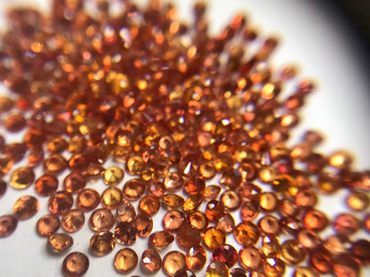 1.7-1.8mm orange sapphire round cut lot, photo 3