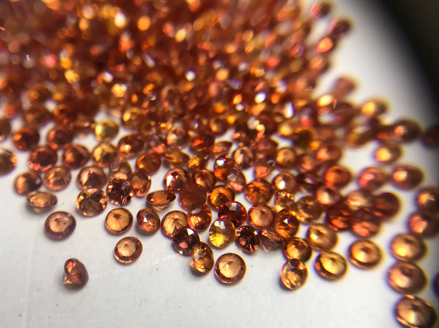 1.7mm 1.8mm Rounds Diamond cut Orrenge Saphires Sevral packs