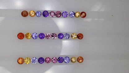 3mm multi-gem round ring set, 10pc, photo 4