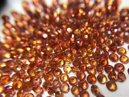 1.7-1.8mm orange sapphire round cut lot, photo 2