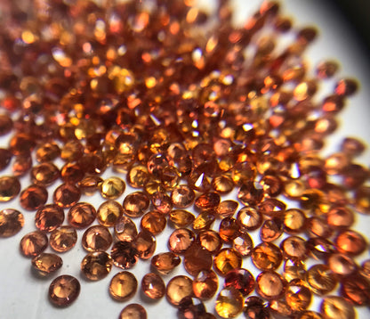 1.7-1.8mm orange sapphire round cut lot, photo 1
