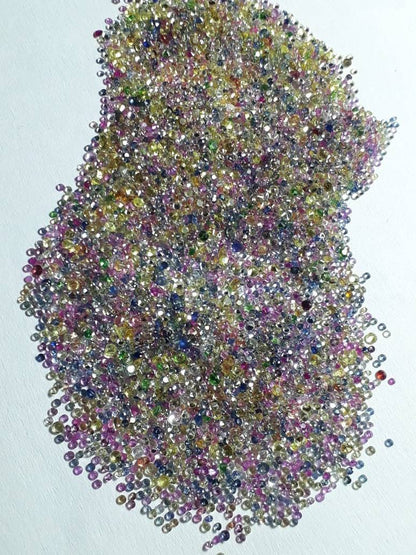 1mm rainbow sapphire round loose lot, photo 1