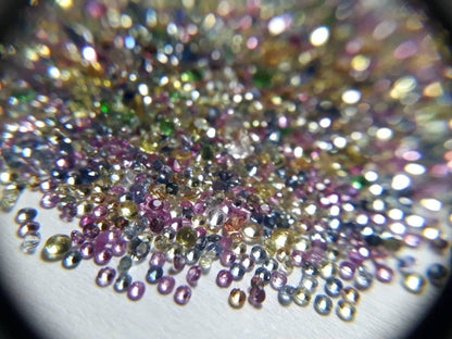 1mm rainbow sapphire round loose lot, photo 2