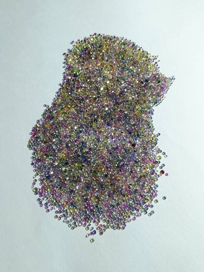 1mm rainbow sapphire round loose lot, photo 5