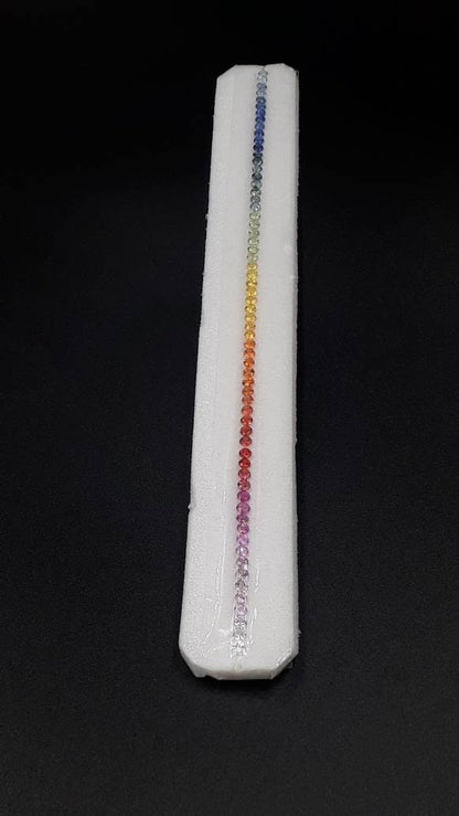 2.7mm rainbow ruby-sapphire bracelet, 65pc, photo 4