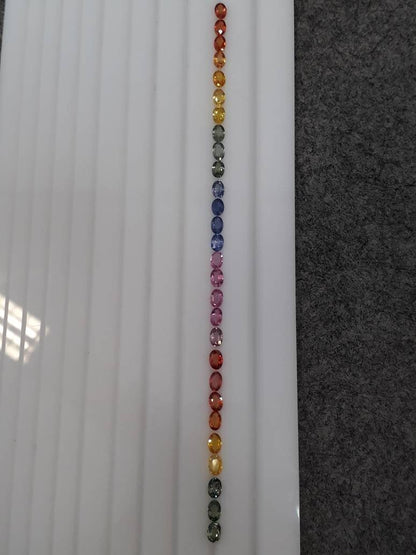 4x6mm rainbow sapphire oval bracelet line, photo 1
