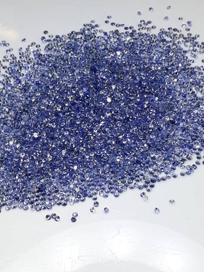 1mm blue sapphire round diamond cut lot, photo 1