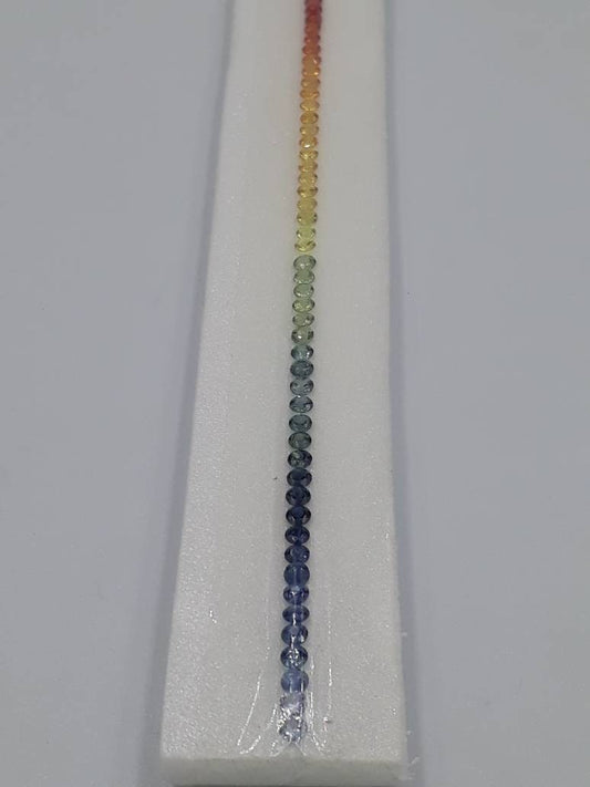 2.5mm Rainbow Colors Sapphires Bracelet loose stones 7inch 70 pcs