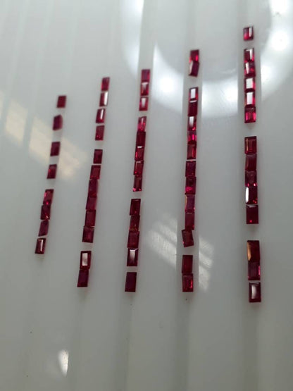 3.5x2mm ruby baguette cut loose lot, photo 2