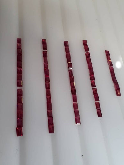 3.5x2mm ruby baguette cut loose lot, photo 1