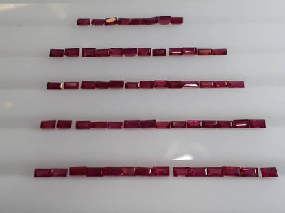 3.5x2mm ruby baguette cut loose lot, photo 3