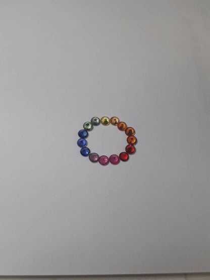 2.7mm rainbow sapphire round pendant set, photo 5