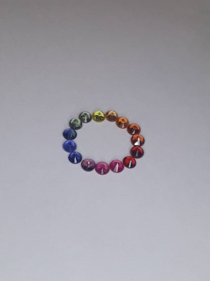 2.7mm rainbow sapphire round pendant set, photo 4