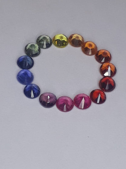 2.7mm rainbow sapphire round pendant set, photo 1
