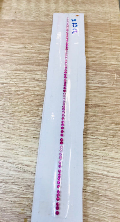 2mm pink sapphire round bracelet, gradient, photo 1