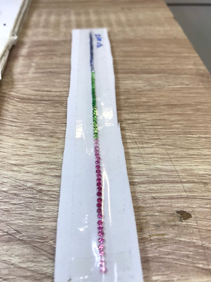 2mm rainbow sapphire ruby tsavorite bracelet, photo 1