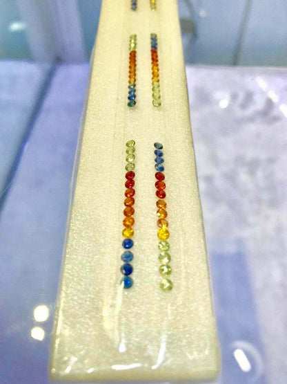 2.7mm multi-color sapphire round ring set, photo 3