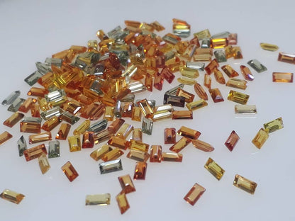 4x2mm orange sapphire baguette loose lot, photo 1
