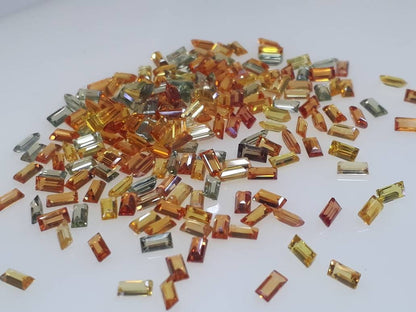 4x2mm orange sapphire baguette loose lot, photo 3