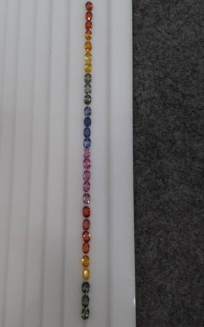 4x6mm rainbow sapphire oval bracelet line, photo 4