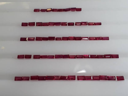 3.5x2mm ruby baguette cut loose lot, photo 4