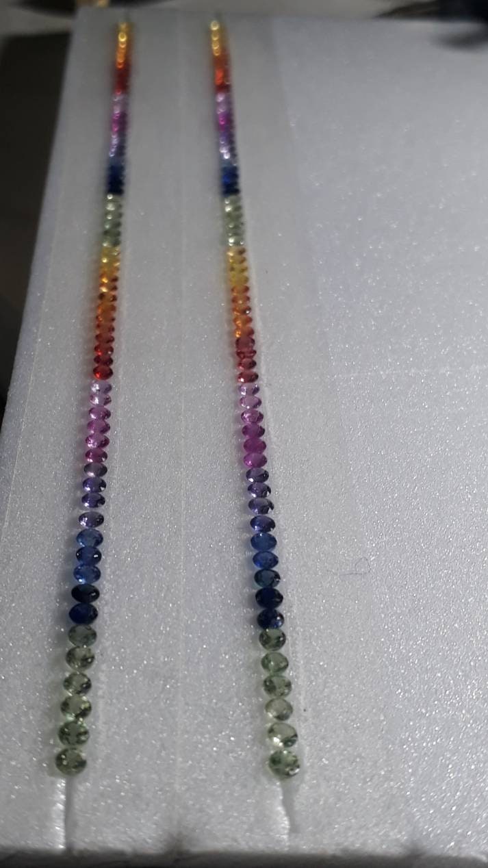 2.5mm Rounds Rainbow Sapphires Tennis Bracelet loose stones sets Beautiful Desing