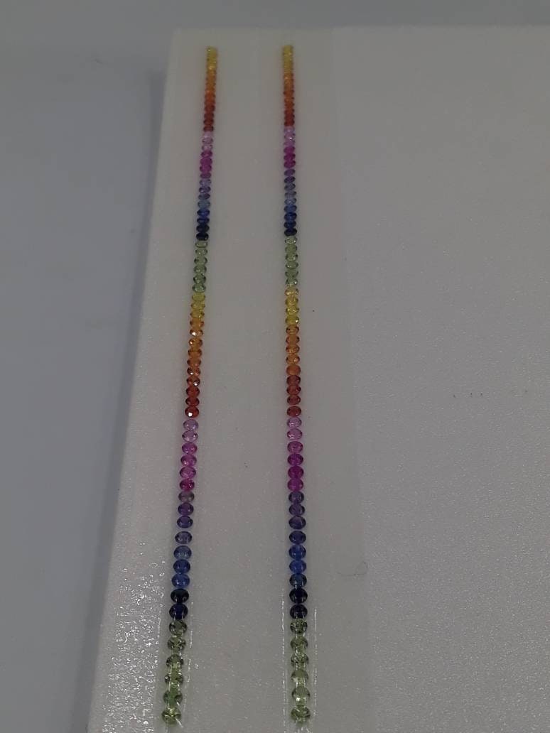 2.5mm Rounds Rainbow Sapphires Tennis Bracelet loose stones sets Beautiful Desing