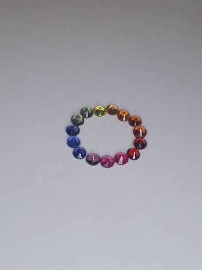 2.7mm rainbow sapphire round pendant set, photo 2