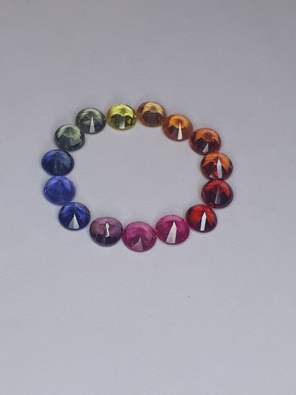 2.7mm Rounds Brilliontcut Rainbow Sapphires loose stones Pandent