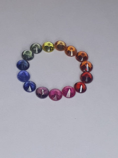 2.7mm rainbow sapphire round pendant set, photo 3