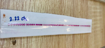2mm pink sapphire round bracelet, gradient, photo 3