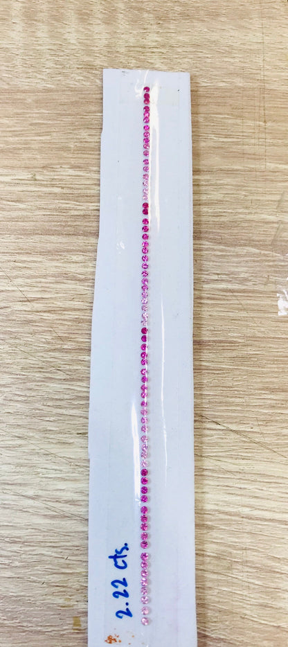 2mm pink sapphire round bracelet, gradient, photo 4